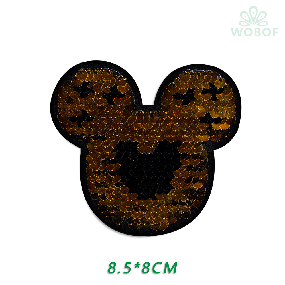 JY-0961剪影图案5MM珠片绣平绣适用时装童装服装辅料可