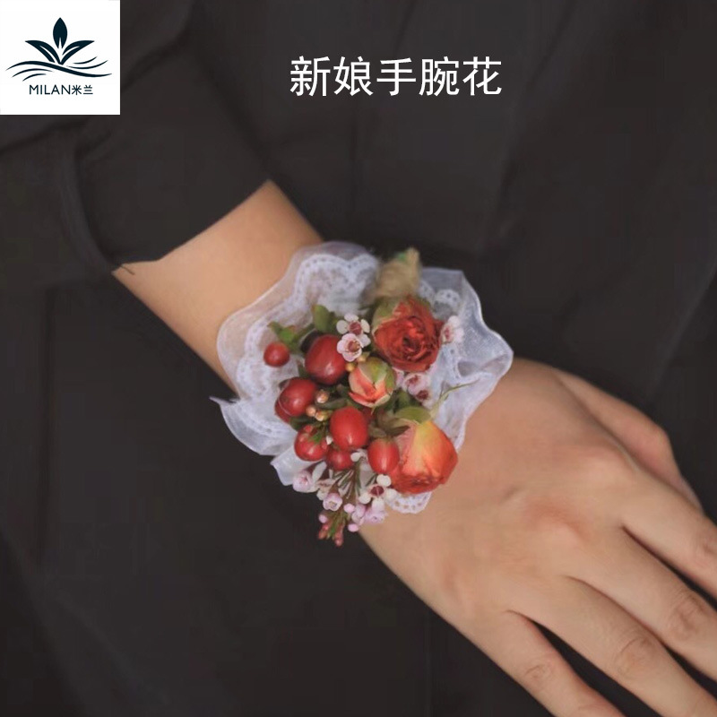 Nupcial perla muñeca flor tienda boda suministros flor material de embalaje hecho a mano DIY encaje muñeca flor