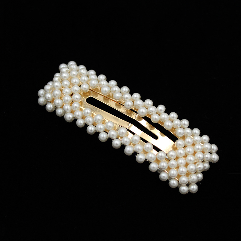 韩国东大门珍珠发夹 气质边夹网红刘海夹 法式少女BB夹头饰批发