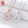 2018 new pattern Snowflake Necklace zircon Snowflake Pendant Korean Edition Versatile Clavicle chain crystal Accessories Christmas gift