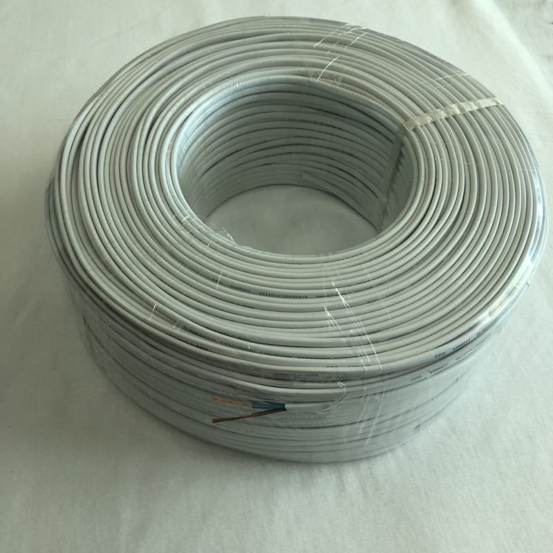 白色2芯线材 全铜RVV软护套线 CE2芯扁护套线 监控插头电源线材
