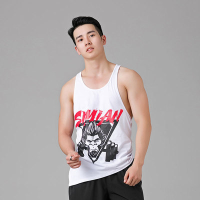 原创潮牌背心2018夏季纯色棉质健身宽松透气运动无袖t恤厂家直发|ms