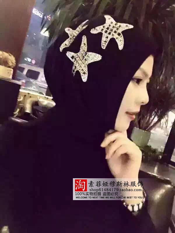 Musilm頭巾 [甲乙]海星 蝴蝶結款 休閑套頭款 水晶麻 套頭款