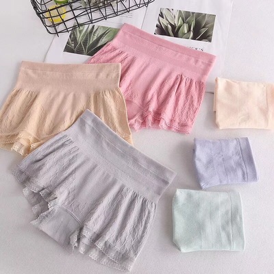 1044新款唯密高弹纯棉女士运动平角内裤打底裤 四条盒装 一件代发|ru