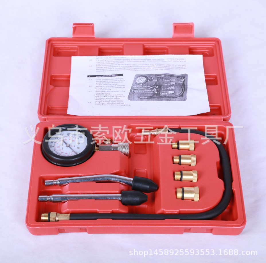 汽车摩托车缸压表多规格气缸压力表汽缸压力检测工具两用气缸压表