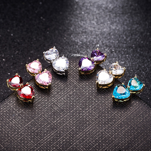 Factory direct sales of pierced navel jewelry, European and American personalized heart-shaped navel ring, double love zircon navel nail navel ring wholesale