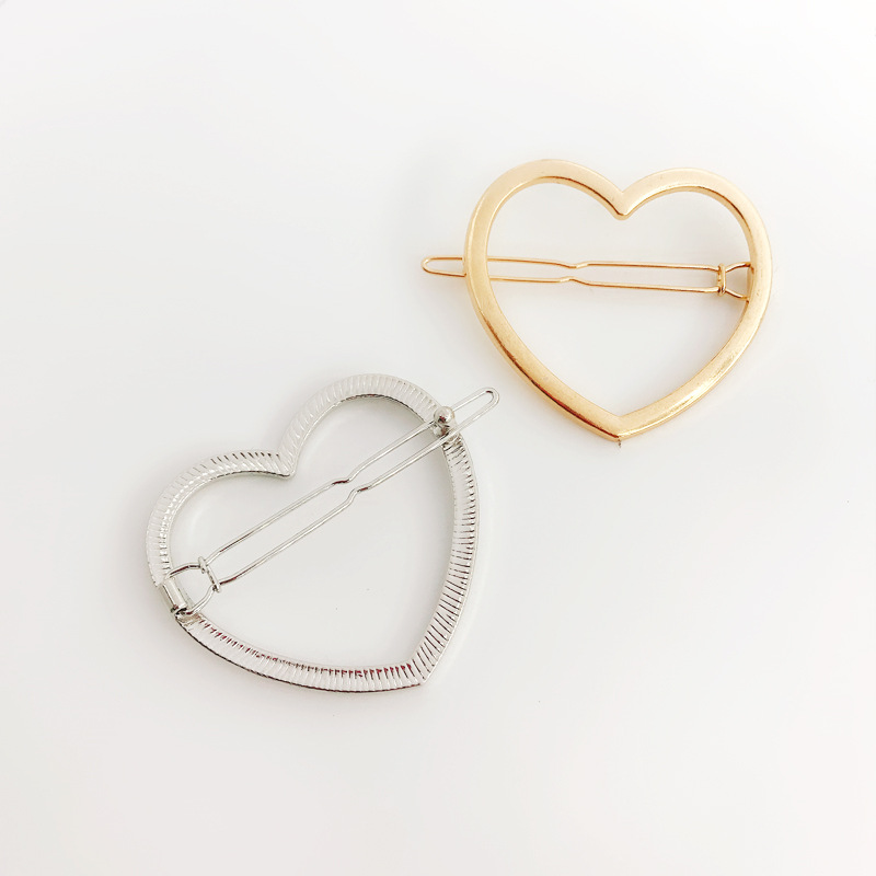 Simple New All-match Alloy Heart-shaped Hairpin display picture 5