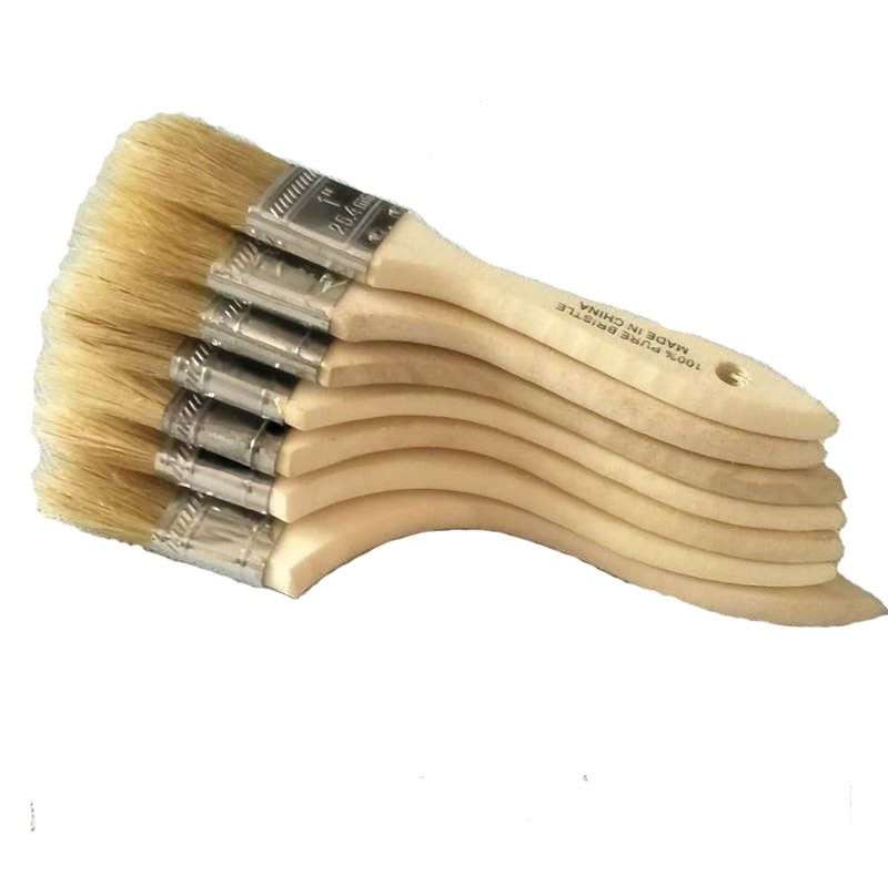 Brocha de cerdas de cerdo puras hervidas en agua para pintura, barbacoa, limpieza de revestimientos, brocha manual, venta al por mayor del fabricante