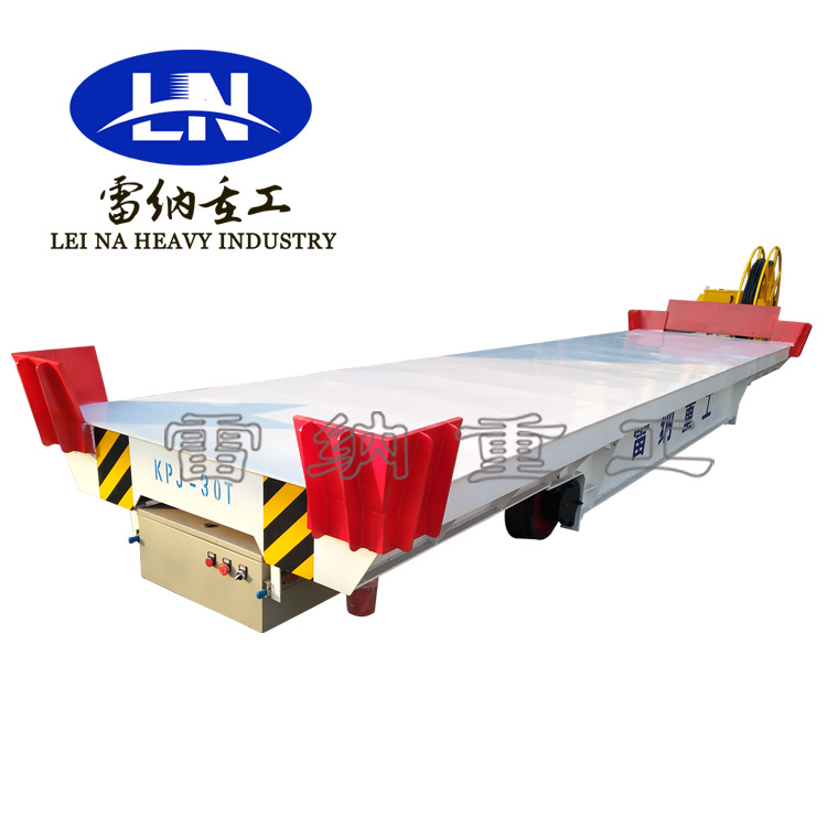 供应100米长电缆卷筒重型轨道电动平板车 有轨物料转运搬运地爬车