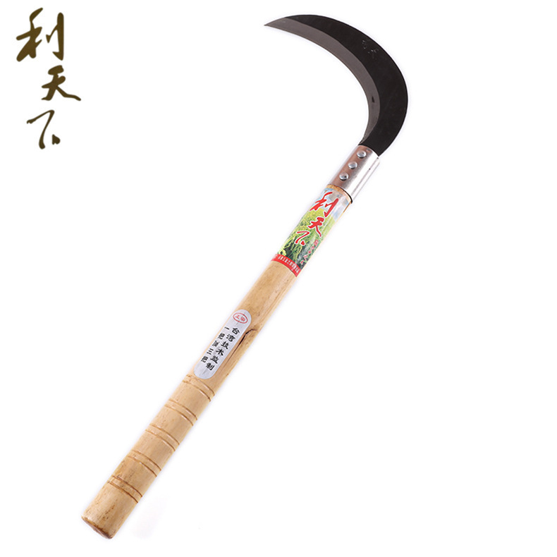 供应优质木柄直柄月芽镰刀 户外农用园艺木柄镰刀 可加工定制