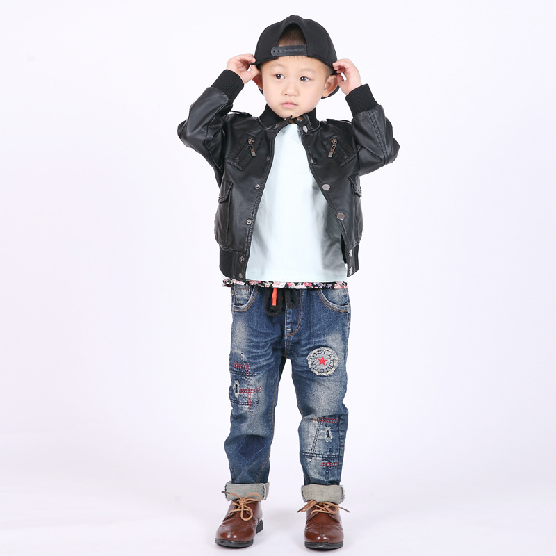 2018新款皮衣秋季焕新上线 儿童螺纹皮衣 男童百搭帅气皮衣|ru