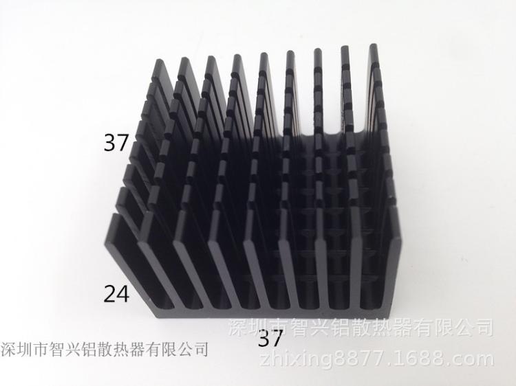 阳极氧化黑色电脑芯片铝合金型材散热片/铝型材散热片37*24-37
