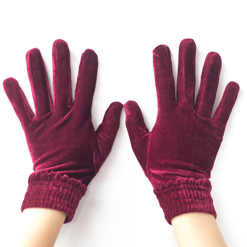 Foreign trade Autumn and winter Riding Labor insurance Jinsirong Solid have cash less than that is registered in the accounts Plush keep warm lady glove High elastic