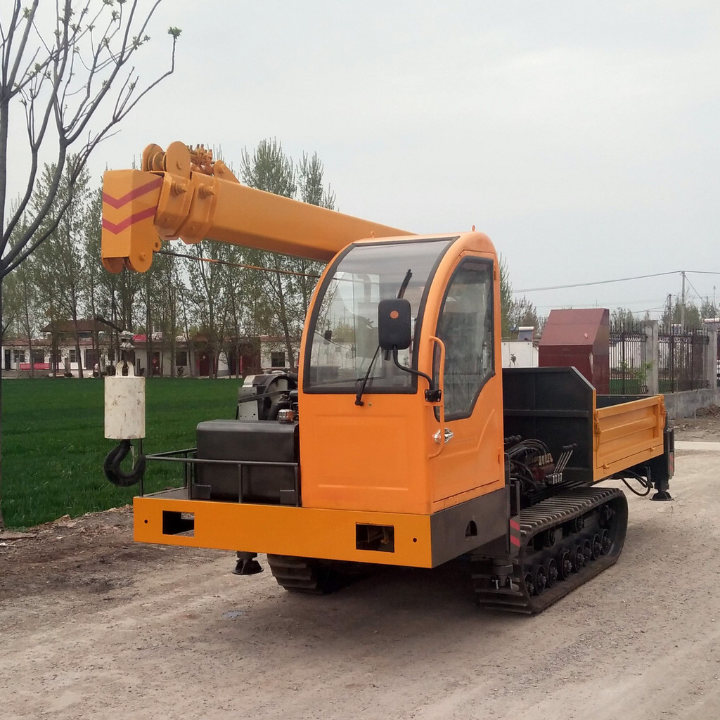 小型履带自卸翻斗吊装一体运输车  履带运输车 山地履带运输车