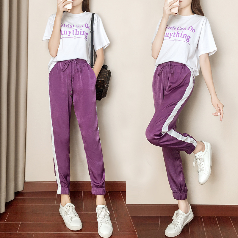 运动套装女2018新款夏季时尚韩版休闲宽松春秋跑步服两件套潮款