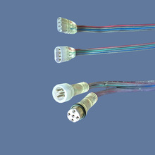 LED燈帶防水公母插頭連接器5芯燈條RGBWWW接頭線深圳質量