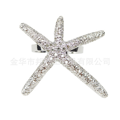 direct deal silvery Starfish Napkin buckle Sample room table Napkin rings