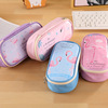 Fresh cute polyurethane individual pencil case for elementary school students, flamingo