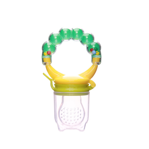 Bell bite device multi-color fruit thinner pacifier food supplement rattle chew chew nutrition manufacturer wholesale