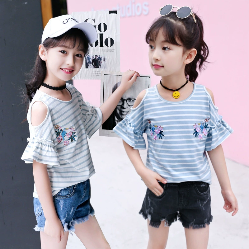 Short sleeve T-shirt, summer knitted summer clothing, for teenagers, western style