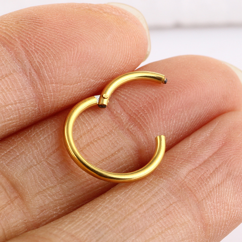 Stainless Steel Nose Ring Septum Hoops Closed Nose Stud Geometric Body Piercing Jewelry Wholesale detail image 9