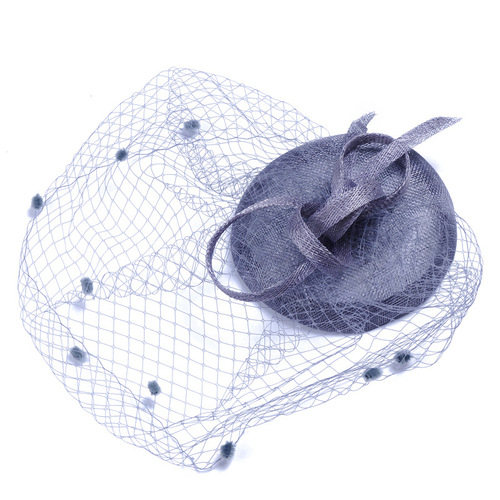 European and American wedding bridal hats, elegant linen large mesh retro hats, flower banquet hair accessories, factory direct supply and wholesale