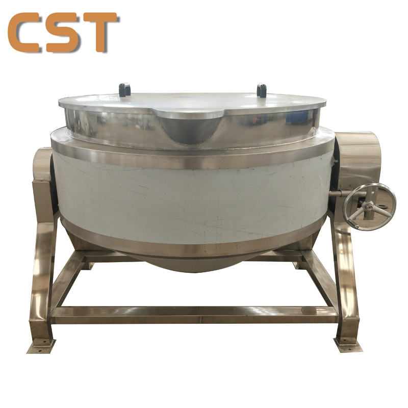 八宝粥加工夹层锅 可倾式电加热夹层锅 自动出料带保温层夹层锅