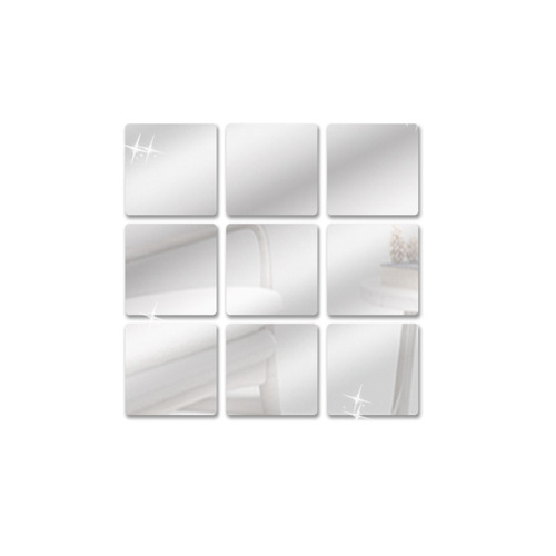 AliExpress 6 pieces square rounded corners 15cm*15cm mirror wall stickers home background wall stickers removable