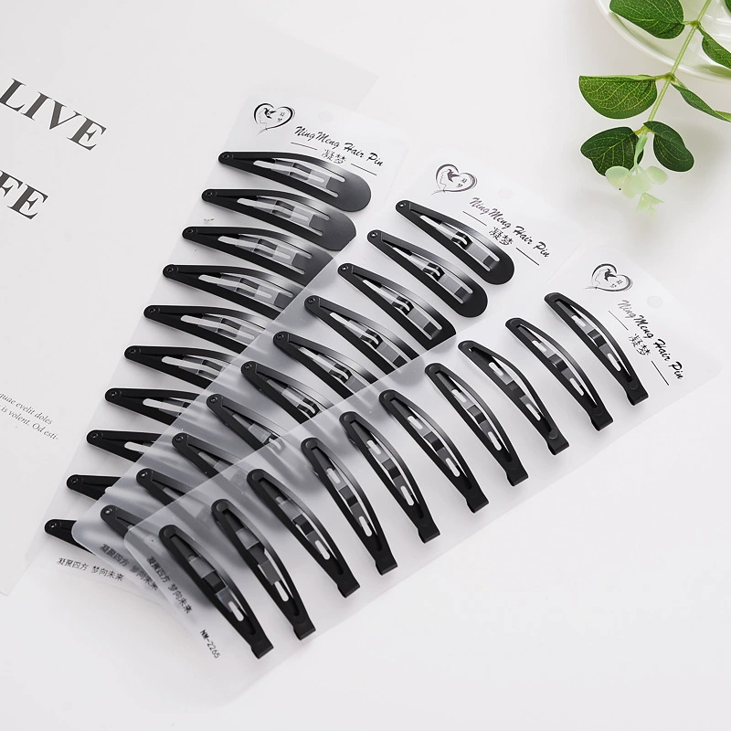 Заколка для волос каплевидная матовая черная, зажим для челки BB 6.2 см, легкая 0.002 кг