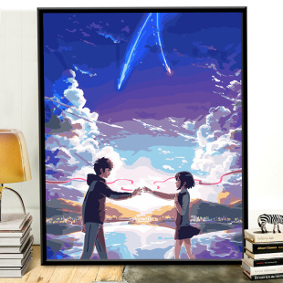 diy digital oil painting cartoon character anime couple hand painted oil painting filling coloring painting handmade your name