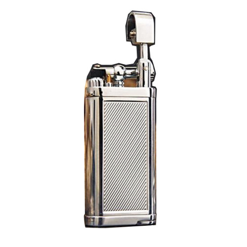 Metal windproof inflatable lighter, one-piece pipe oblique fire lighter, grinding wheel open flame cigarette lighter manufacturer