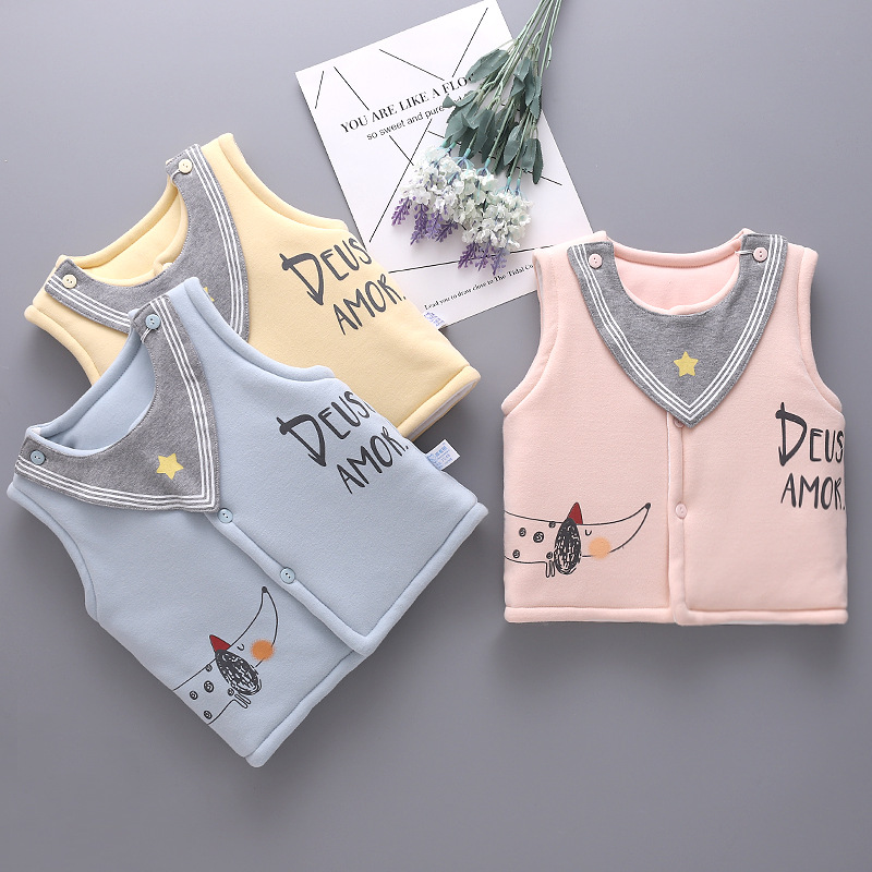 Autumn and winter new pattern Cartoon pattern men and women baby children Infants Vest Cotton clip vest Vest