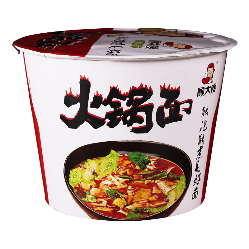 顾大嫂火锅面单桶尝鲜 非油炸刀削面片冲泡速食方便面批发