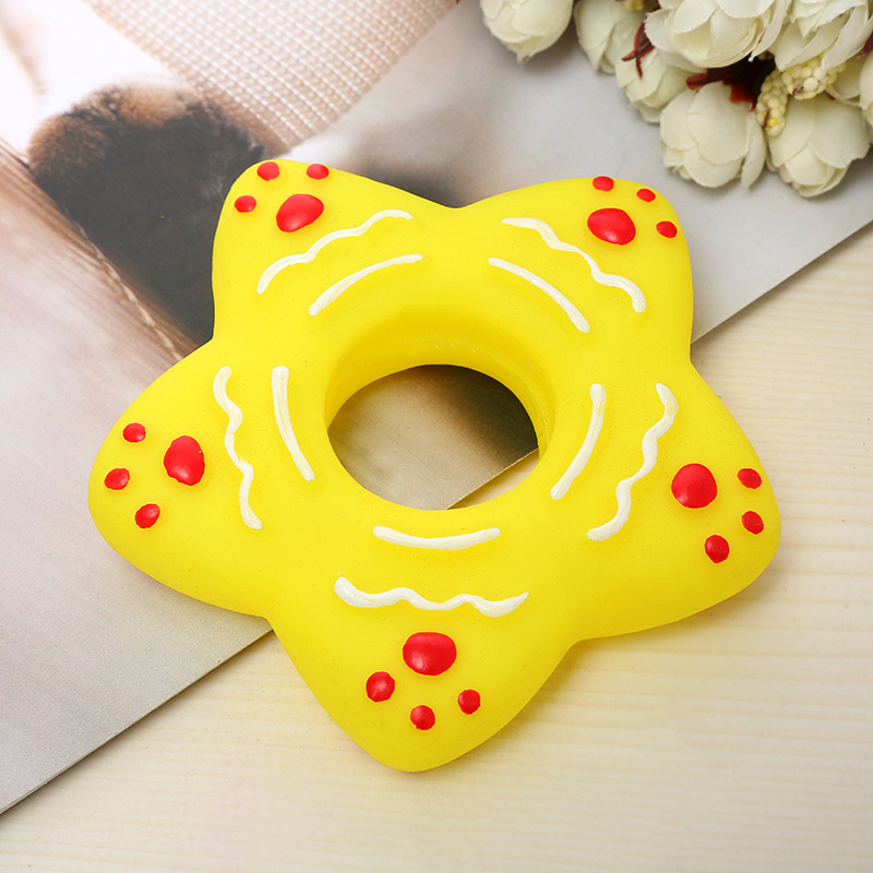 Suministro directo de fábrica juguete para mascotas BB llamada sonido perro juguete vinilo estrella de cinco puntas juguete al por mayor transfronteriza