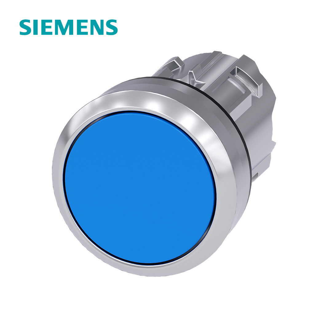 3SU1系列φ22平头金属亮光按钮头蓝色