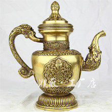 黄铜器仿古龙把壶摆件水壶茶壶家居装饰金属工艺礼品