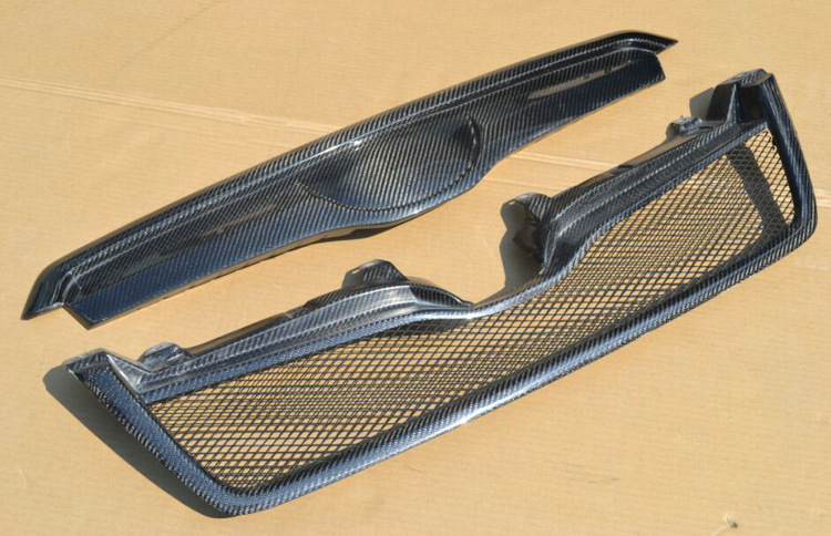 适用于斯巴鲁森林人碳纤改装中网 14款新森林人无标中网进气中网