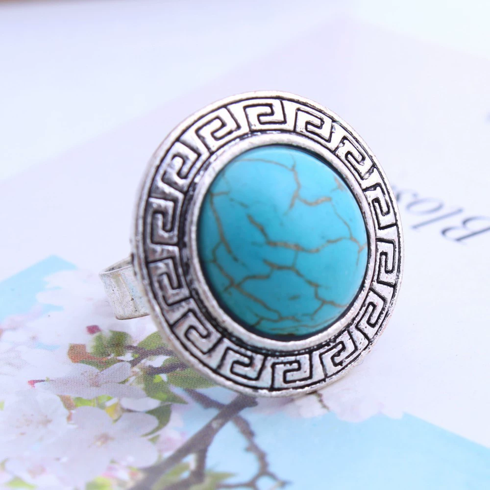 Кольцо в ретро- turquoise с камнем, европейский стиль, бохо стиль, ebay