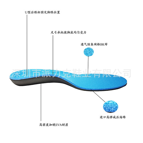 Flat feet correction insole for pigeon-toed feet, outward turning flat feet, X-leg correction, unisex adult high arch support insole