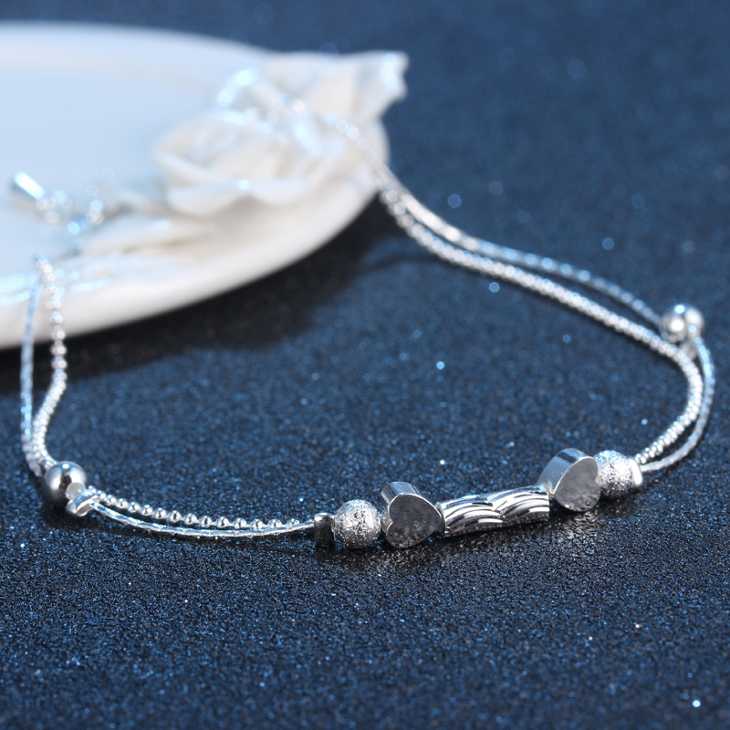 Двойное сердце.Ножной браслет