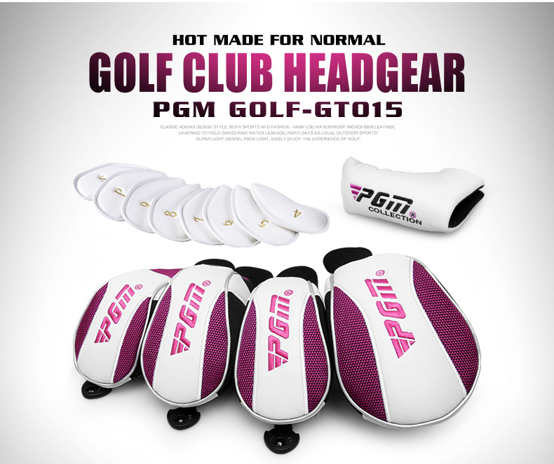 Bộ bọc đầu gậy golf nữ PGM – bọc gậy gỗ, gậy sắt và gậy đẩy — GT015 (mũ đội đầu bằng gỗ số 1), GT015 (mũ đội đầu bằng gỗ số Ba), GT015 (mũ đội đầu bằng gỗ số 5), GT015 (đầu gậy sắt) chi tiết 3