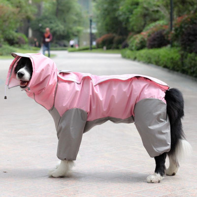 Pet Dog Puppy Outdoor Waterproof Hooded Four-legged Rain Coat Jacket Jumpsuit - Picture 18 of 19