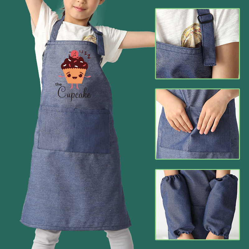 Delantal para niños Denim ajustable SOMBRERO actividad Jugar ropa pintura Centro de Educación Temprana centro comercial rendimiento ropa entre padres e hijos