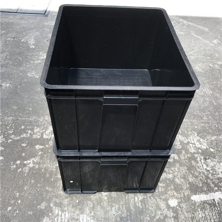 广西黑色导电箱塑料箱540*420*240MM抗静电塑胶箱 北京仓库储物箱