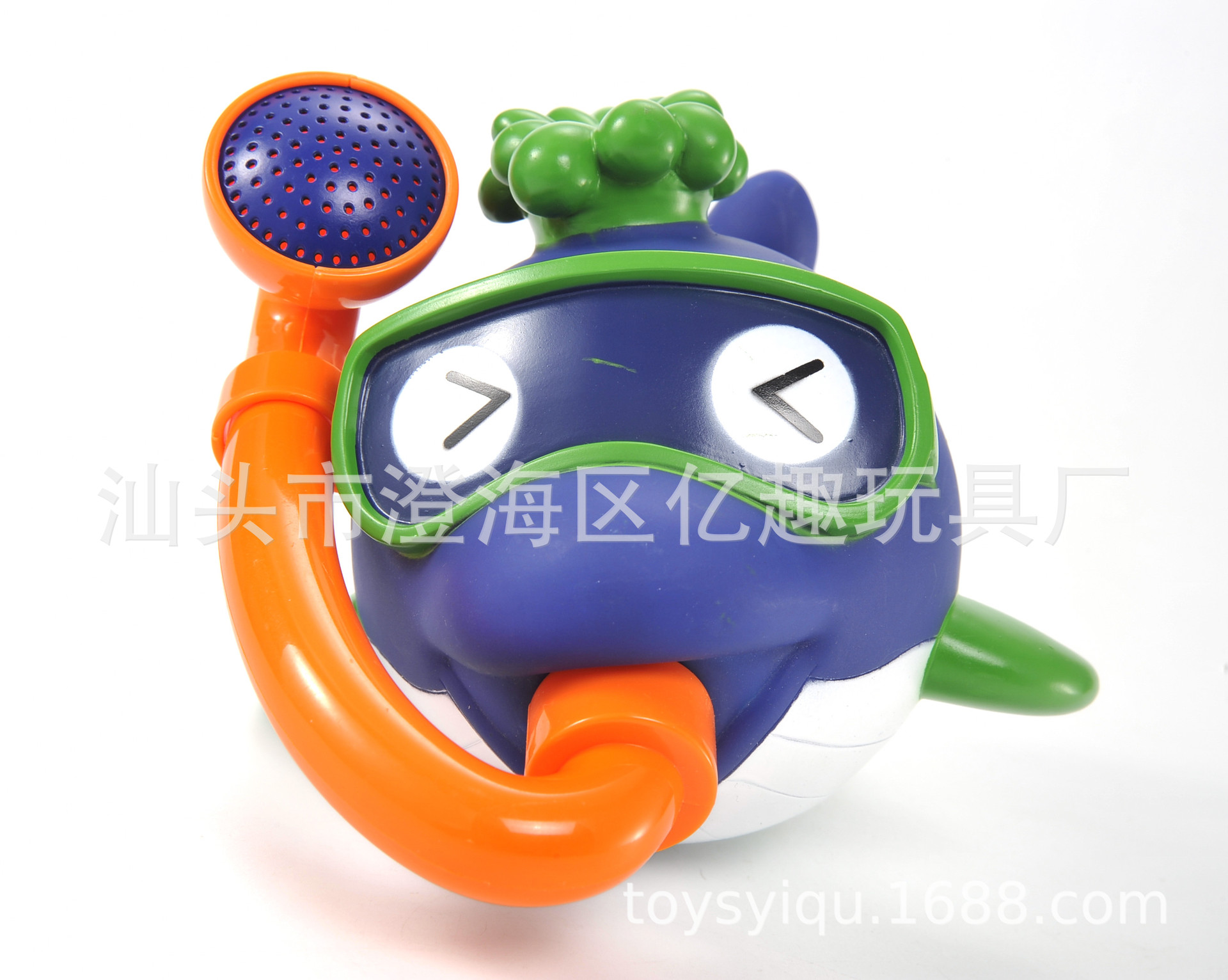 浴室喷水鲨鱼搪胶玩具 儿童洗澡戏水动物塘胶玩具