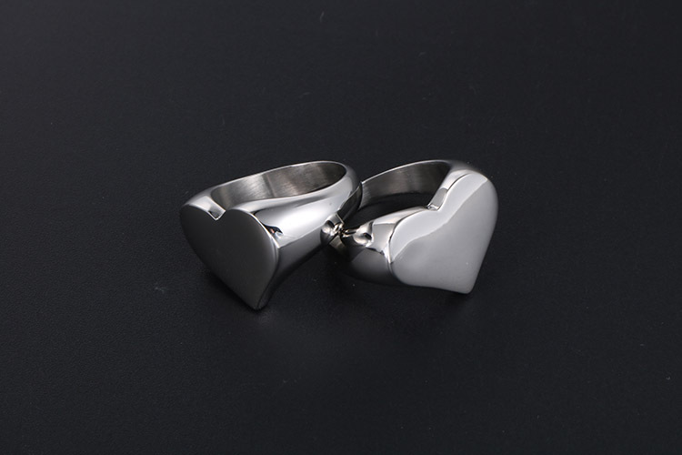 14g Weight Rings Classification 7, 8, 9 Ring Size 1 Piece Quantity Holiday, Daily Occasion Titanium Steel Material Customization Laser Engraving, Heart Shape Pattern All Seasons Season Unisex Gender Polishing Design Simple Style Style Simple Style Heart Shape Titanium Steel Polishing Rings 10