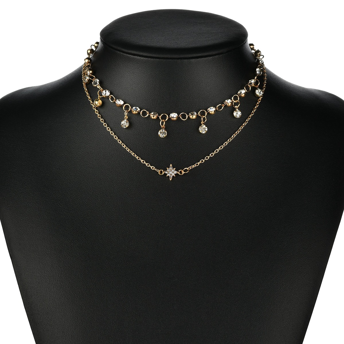 Alloy Fashion Geometric necklace(Golden) NHBQ1477-Golden