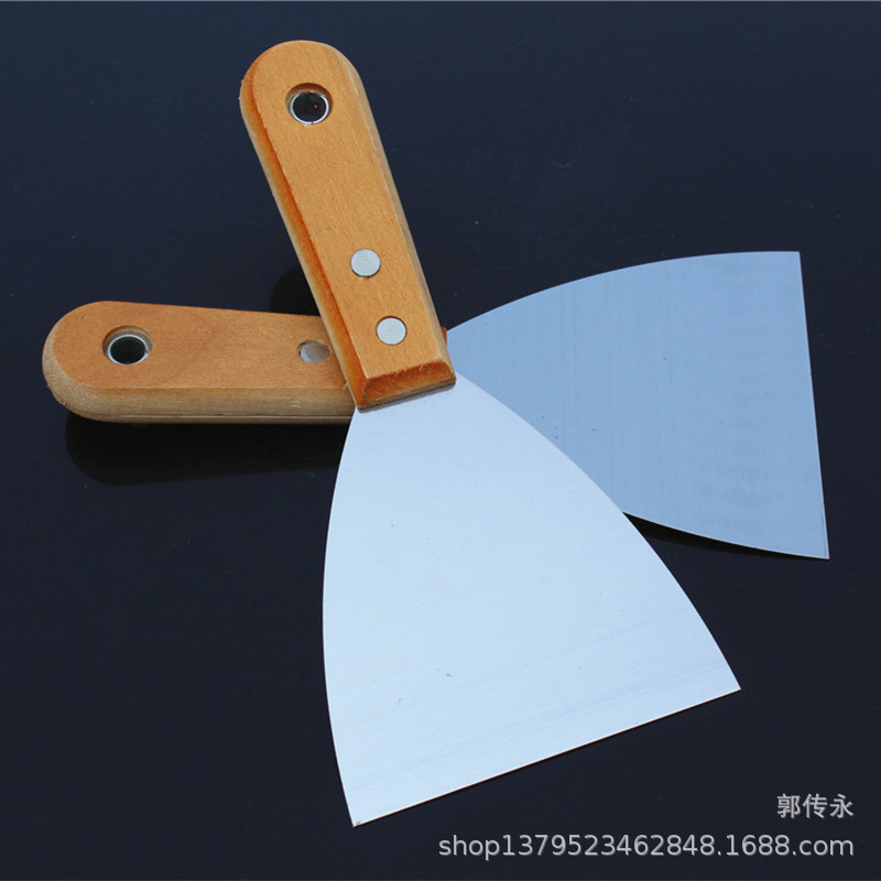 4寸木柄油灰刀 镜面抛光灰刀 不锈钢油灰刀 木刮刀-阿里巴巴