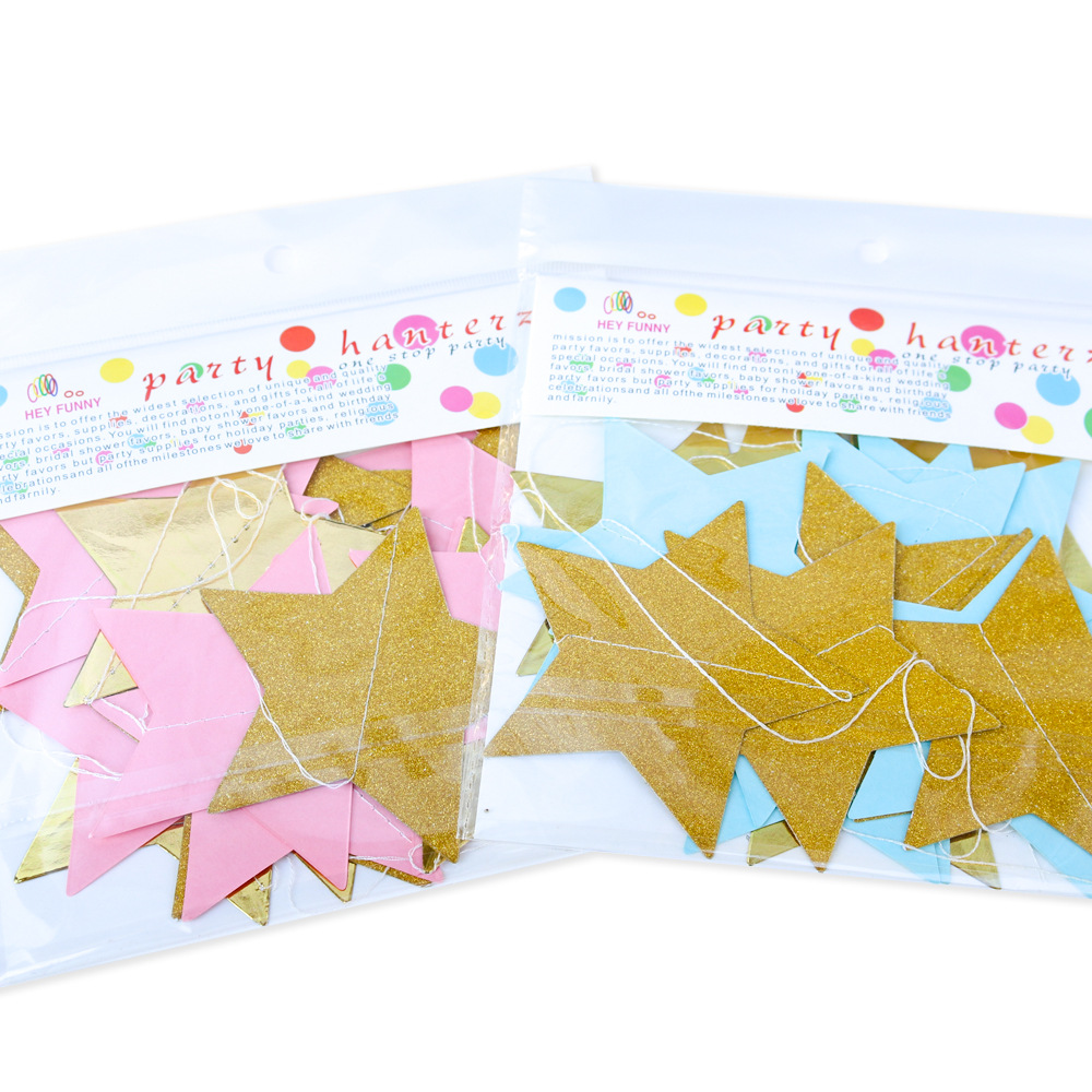 Star Pattern Birthday Star Paper Party Banner