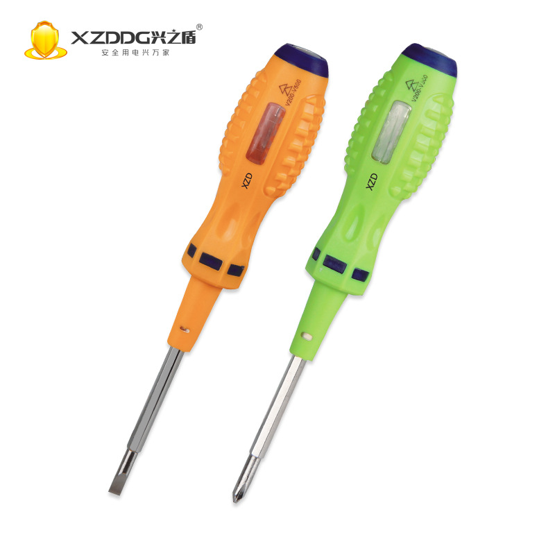 Multifunctional Electric Test Pen Household Electrician Electric Test Pen One-word Cross Double-headed Strong Torque Test Pen Screwdriver